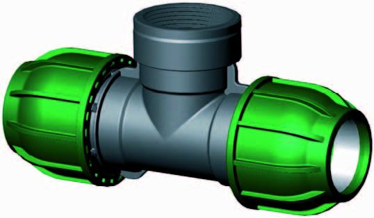 PP klemkoppeling T-stuk binnendraad | Product | Beregening Aanleggen