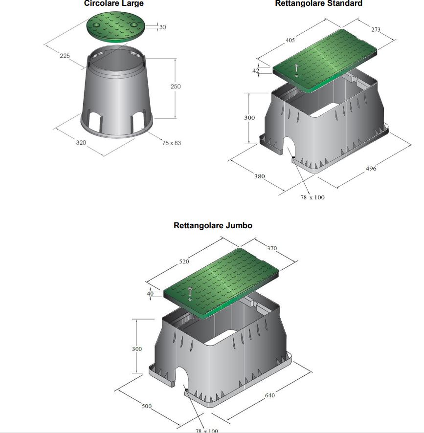 Vierkante hydrantput grondput 380x496x300mm standaard | Beregening aanleggen