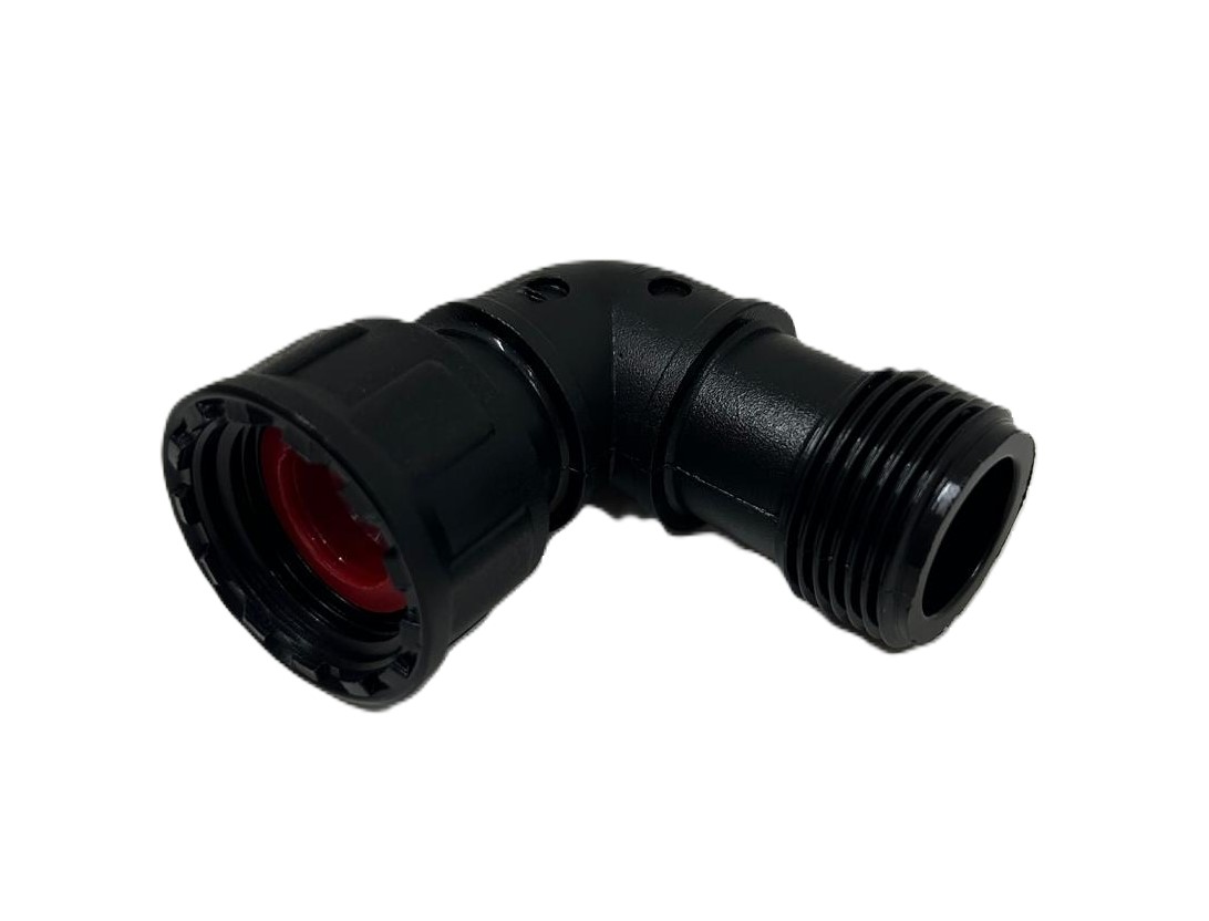 Manifold bocht 90° 1inch binnendraad x 1inch buitendraad