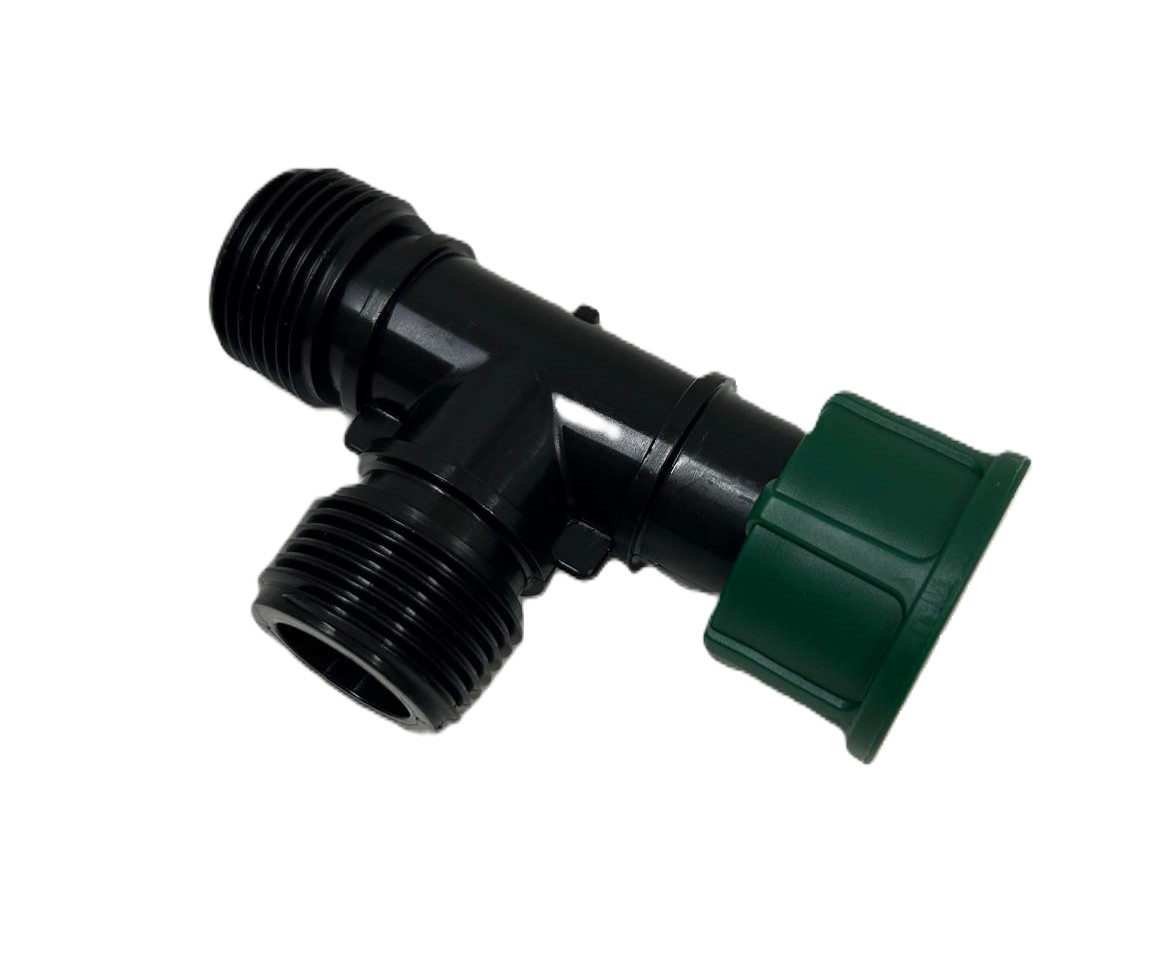 Manifold T-stuk 1inch binnendraad 2 x 1inch buitendraad