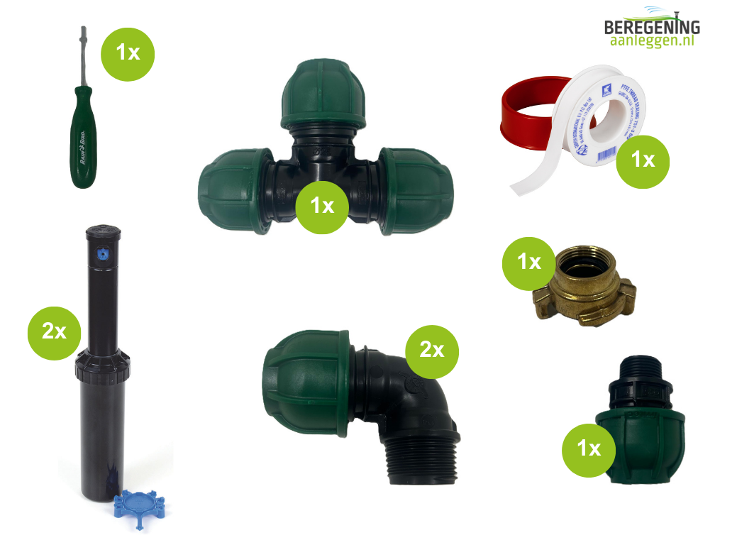 Complete RainBird tuinsproeierset 3504 | 2 sproeiers zonder tyleen