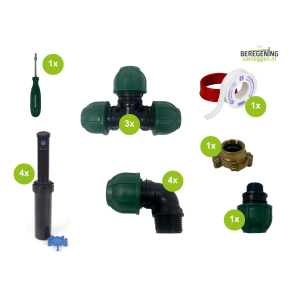 Complete RainBird tuinsproeierset 3504 | 4 sproeiers zonder tyleen